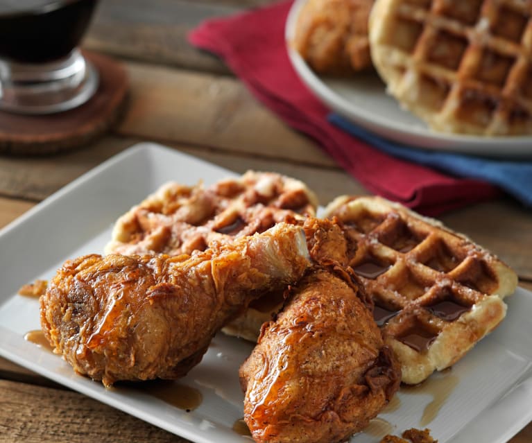 Waffles con Pollo Frito