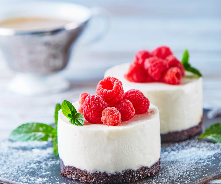 Mini cheesecakes de chocolate blanco