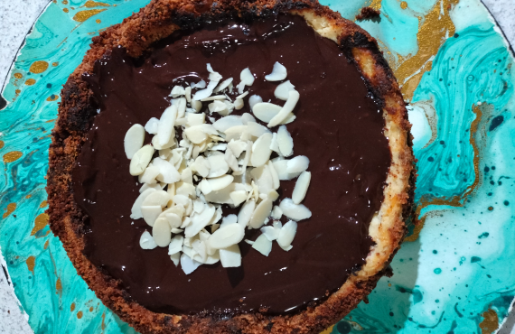 Gaby_Receta_Blog Keto Cheseecake con cobertura de Chocolate